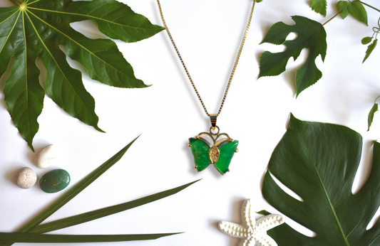 MINI GREEN JADE BUTTERFLY NECKLACE